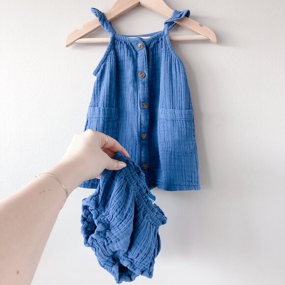 Old Navy Other - Old Navy Dress & Diaper Cove 3-6m gauze dress